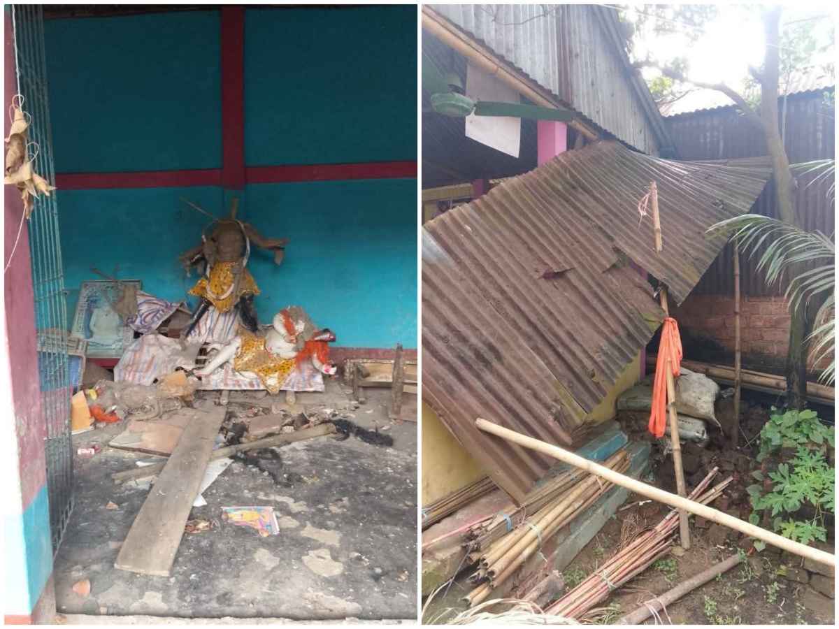 ধর্মীয় অনুভূতিতে আঘাতের অভিযোগে তৌহিদী জনতার হামলায় মন্দির, ঘরবাড়ি ও দোকানপাট ভাঙচুর ও লুটপাট