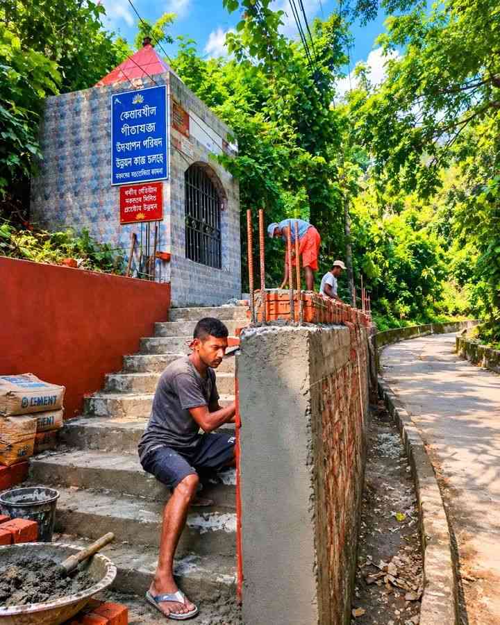 অবশেষে চন্দ্রনাথ ধামের জরাজীর্ণ বীর হনুমান মন্দিরের উন্নয়ন কাজ শুরু
