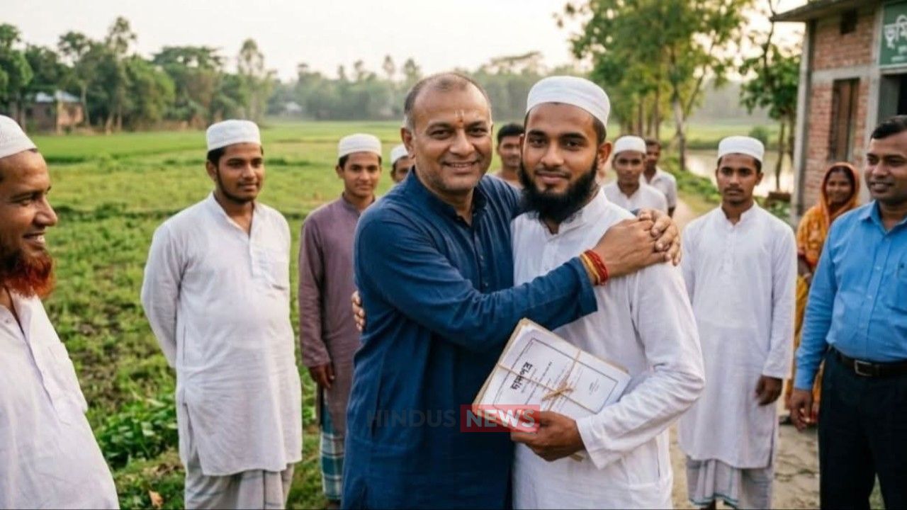 সম্পত্তি না থাকা মুসলিম যুবককে জমি দিলেন হিন্দু প্রতিবেশী